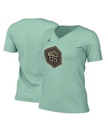 Женская футболка Mint Charlotte Hornets 2022/23 City Edition Essential с v-образным вырезом Nike