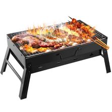 Foldable BBQ Charcoal Grill, 17x10x2.1'', Easy Setup, ldeal for Camping, Picnics, and Grilling Department Store