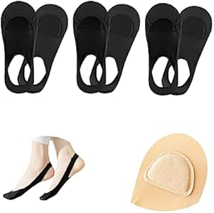 6 Pairs Womens Sock-Style Ball of Foot Cushions Metararsal Pads for Relieving Foot Fatigue Shoes Inserts Socks with Sling Forefoot Cushiones Support with Padding Pad Covers for Pain Relief JEVRKAPZ