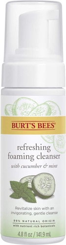 Burt's Bees Освежающая пенка для умывания с огурцом и ампулой. Мята -- 4,8 жидких унции BURT'S BEES
