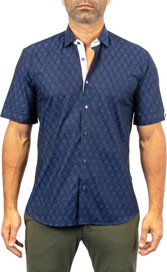 Рубашка классического кроя с ромбовидным принтом Fresh Los Angeles Maceoo