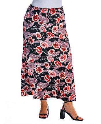 Макси-юбка с цветочным принтом больших размеров 24Seven Comfort