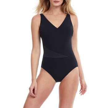 Chic Elegance V-Neck One-Piece Swimsuit Gottex Swimwear