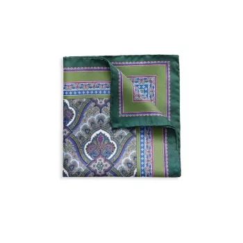 Шелковый нагрудный платок с узором пейсли Eton