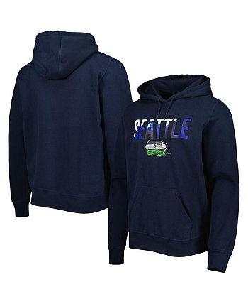 Мужской пуловер с капюшоном с капюшоном темно-синего цвета колледжа Seattle Seahawks Ink Dye New Era