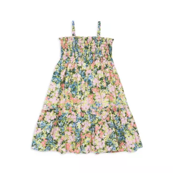 Little Girl's &amp; Girl's Goldie Floral Print Dress Cara