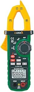 C-LOGIC 810 Professional Digital Clamp Meter NCV 6000 Counts with Working Light Voltage AC/DC 600V Current AC 600A Resistance Capacitance Frequency Temperature Jaw Opening 26mm. CAT III C-Logic