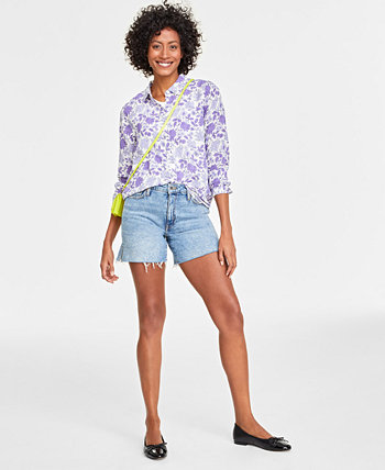 Женская рубашка из крепа на пуговицах, созданная для Macy's On 34th
