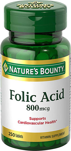 Фолиевая кислота максимальная сила - 800 мкг - 250 таблеток - Nature's Bounty Nature's Bounty