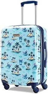 American Tourister Disney Hardside Luggage with Spinner Wheels, Blue, Carry-On 20-Inch American Tourister