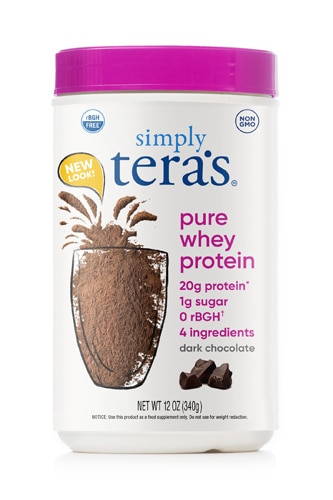 rBGH Free Whey Protein, темный шоколад, какао, 12 унций Simply Tera's