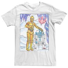 Men's Star Wars A New Hope C-3PO R2-D2 Coloring Book Graphic Tee Star Wars