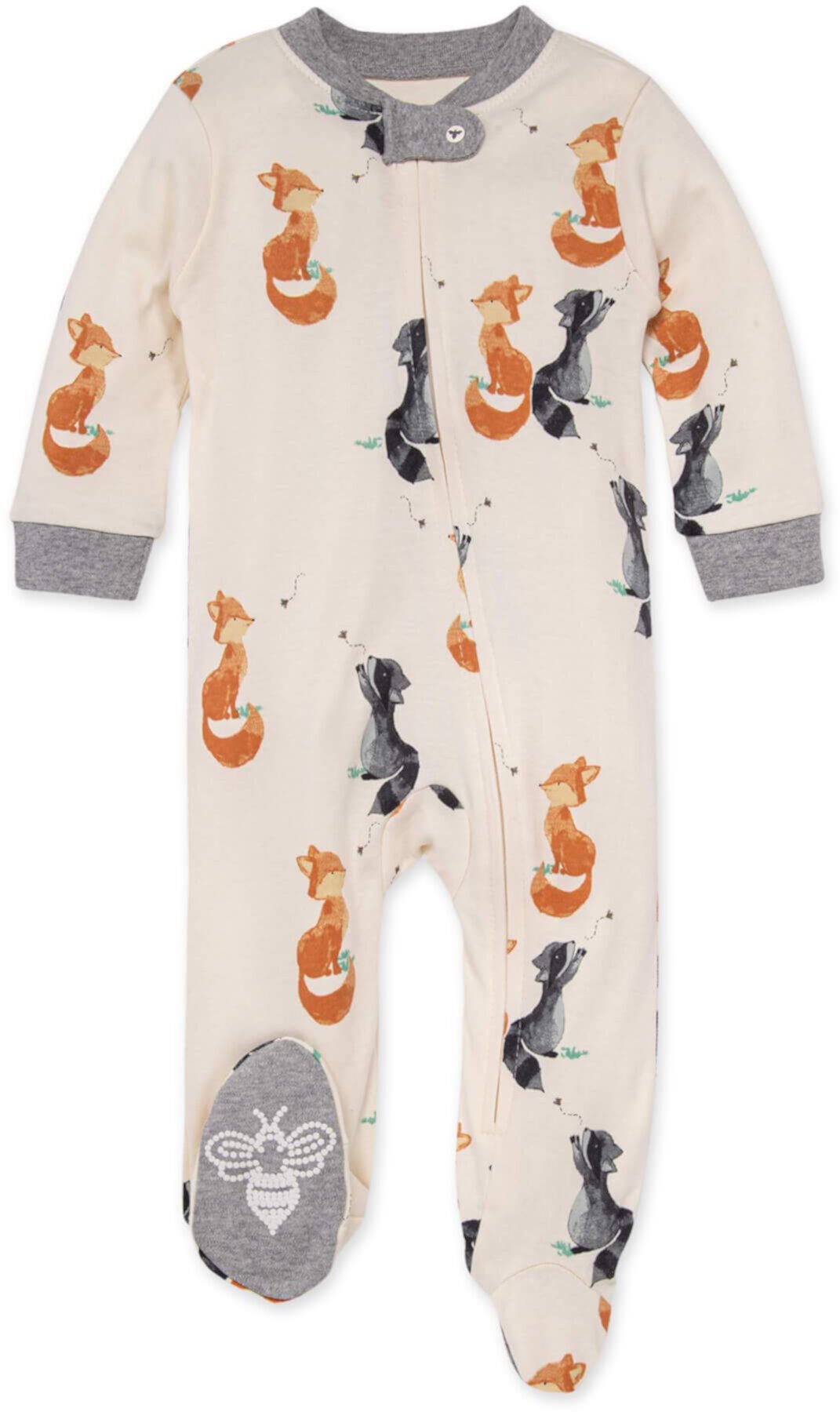 Sleep and Play Pjs, 100% Organic Cotton One-piece Romper Jumpsuit Zip Front Pajamas Burt's Bees Baby