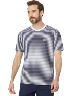 Short Sleeve Classic Fit Stripped Crew Neck Tee Shirt Lacoste