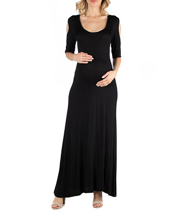 Макси-платье для беременных с открытыми плечами и короткими рукавами 24seven Comfort Apparel