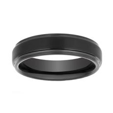 Мужское обручальное кольцо Lovemark Tungsten 6 мм Step Edge Satin Center Lovemark