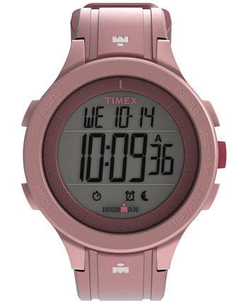 Unisex Ironman T200 Quartz Digital Pink Silicone Strap 42mm Round Watch Timex