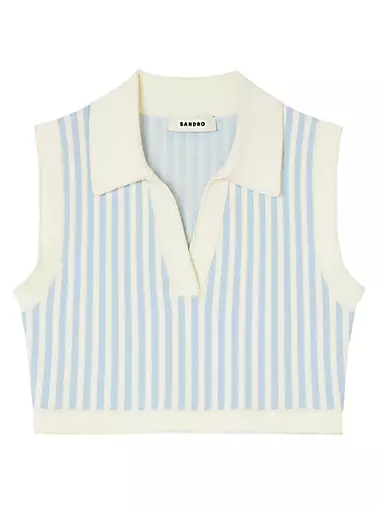 Женский Свитер Sandro Cropped Striped Sandro