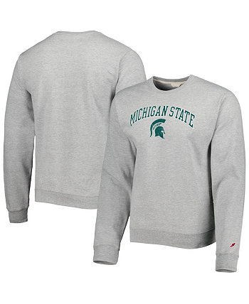 Мужской серый флисовый пуловер Michigan State Spartans 1965 Arch Essential свитшот League Collegiate Wear