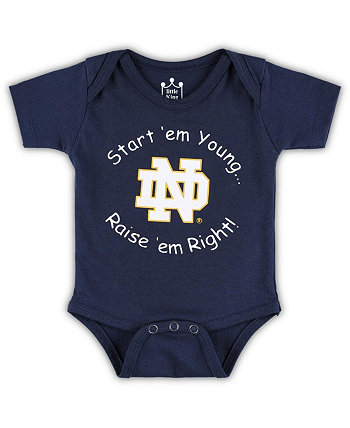 Темно-синий боди Notre Dame Fighting Irish Start 'Em Young для новорожденных и младенцев для мальчиков и девочек Little King Apparel
