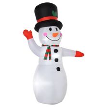 HOMCOM 8ft Christmas Inflatable Snowman Outdoor Blow Up Yard Decoration with LED Lights Display HomCom