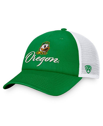 Женская регулируемая шляпа зеленого и белого цвета Oregon Ducks Charm Trucker Top of the World