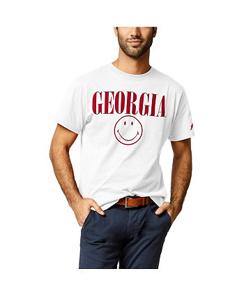 Мужская белая футболка Georgia Bulldogs со смайликом All American League Collegiate Wear
