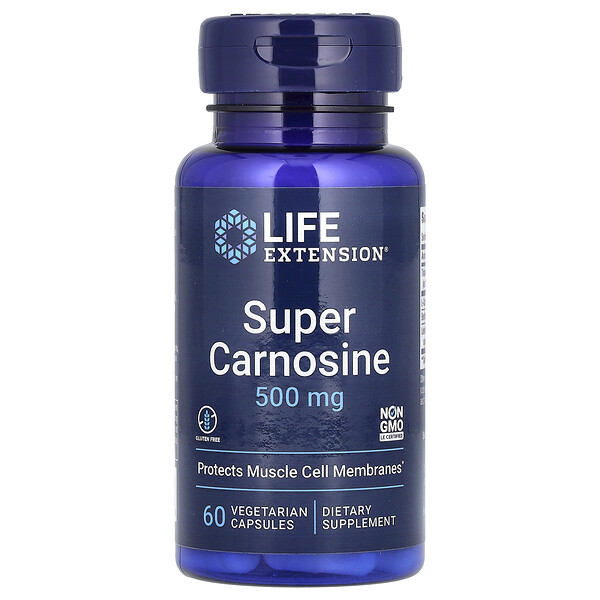 Супер Карнозин - 500 мг - 60 вегетарианских капсул - Life Extension Life Extension