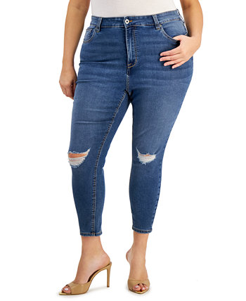 Модные джинсы-скинни больших размеров с высокой посадкой Celebrity Pink
