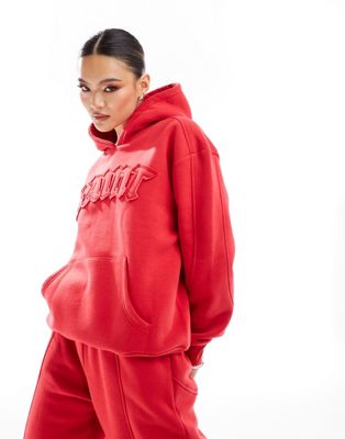 Murci Exclusive oversized saint motif hoodie in red - part of a set Murci