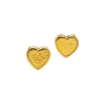 Серьги Amulet из 24-каратного золота с чеканным сердцем Gurhan