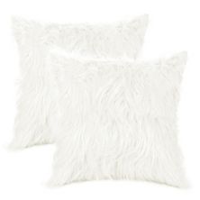 Plush Decorative Solid Throw Modern Bedroom Pillow Covers 2 Pcs 18&#34; X 18&#34; Unique Bargains