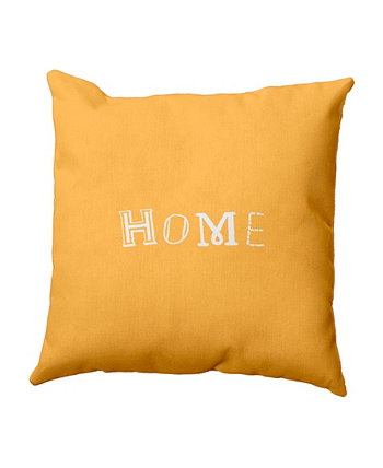Главная 16-дюймовая желтая декоративная подушка с принтом слов E by Design