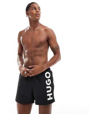 HUGO Swimwear abas swim shorts in black Boss