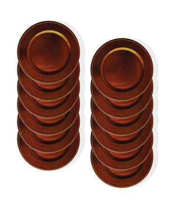 Круглая тарелка-зарядное устройство из бисера, набор столовой посуды из 12 предметов, сервиз на 12 персон American Atelier