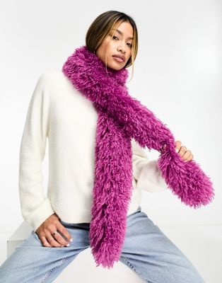 Фиолетовый шарф из искусственного меха в стиле 90-х Jayley Jayley
