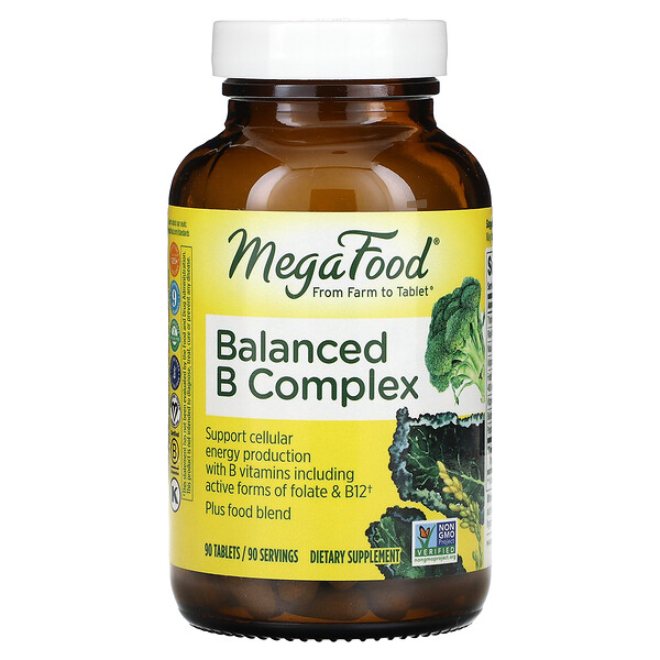 Сбалансированный комплекс витаминов группы В, 90 таблеток MegaFood