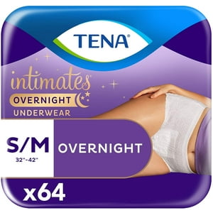 Tena Intimates Incontinence Overnight Underwear for Women, Size Small / Medium, 64 ct Tena