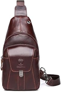 Рюкзак повседневный LUKZIJAES Genuine Leather Sling Bag для мужчин Lukzijaes