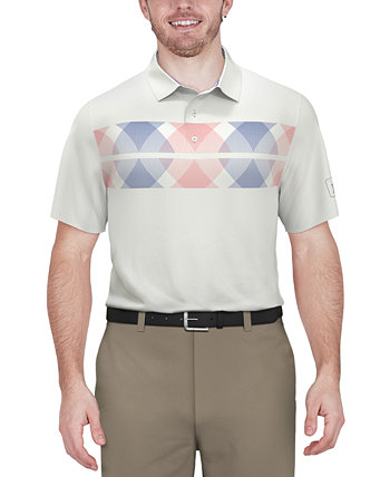 Мужская рубашка-поло для гольфа с коротким рукавом и принтом Argyle PGA TOUR