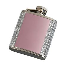 3.5&#34; Crystal Covered Stainless Steel Flask Contemporary Home Living