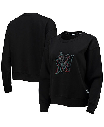 Женский черный свитшот с пуловером Miami Marlins Carrie DKNY
