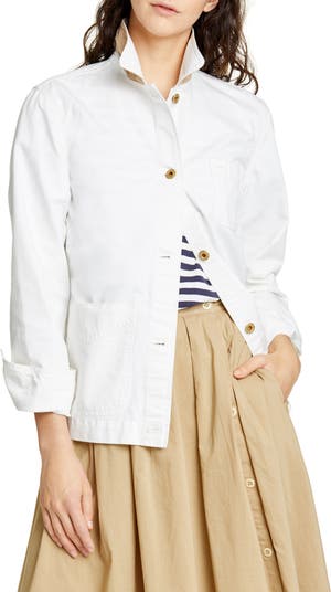 Хлопковая рабочая куртка с рисунком в елочку ALEX MILL