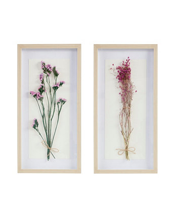 Набор для теней Avant Garden из 2 предметов с натуральным цветочным рисунком, 12 x 24 дюйма Madison Park