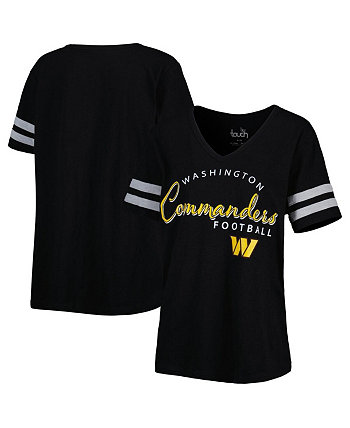 Черная женская футболка Washington Football Team Triple Play с v-образным вырезом Touch