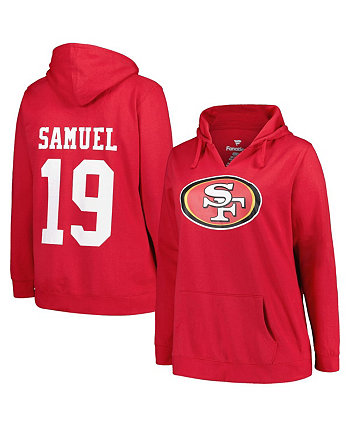 Женская толстовка с капюшоном Deebo Samuel Scarlet San Francisco 49ers размера плюс с именем и номером игрока Profile