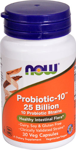 Probiotic-10 25 миллиардов - 30 вегетарианских капсул - NOW Foods NOW Foods