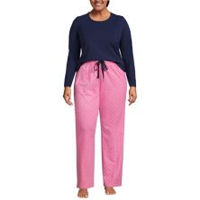 Пижамный комплект Plus Size от Lands' End из мягкого джерси: топ и штаны Lands' End