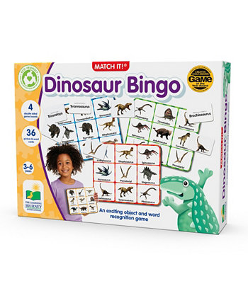 Match It Bingo Dinosaurs Reading Game Набор из 36 карточек с картинками-словами The Learning Journey