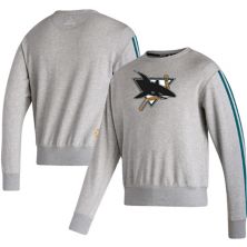 Мужская винтажная пуловерная толстовка adidas Heathered Grey San Jose Sharks Team Classics Adidas
